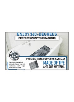 ORiTi Nonslip Bath Mat Soft TPE Bathtub Mat with Suction Cups and Drain Holes for Kids and Adults - Machine Washable Bathroom Bath Tub or Shower Mat - 89 x 40cm./ 35 x 16 inch (Blue)  - Image 3