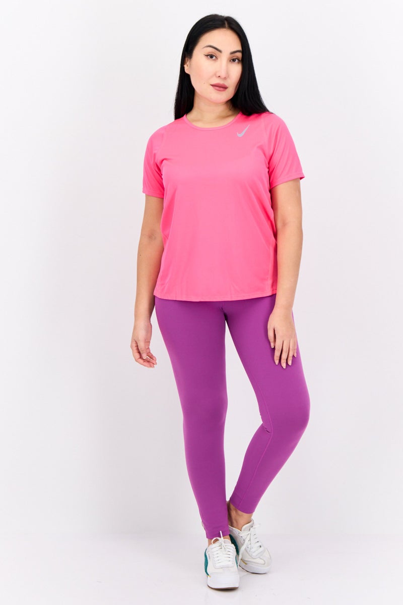 Nike Women Sportswear Fit Short Sleeve Running T-Shirt, Neon Pink - Image 4