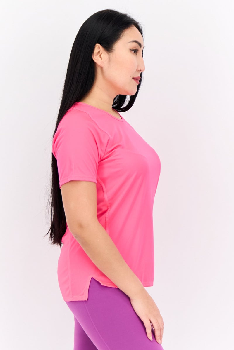 Nike Women Sportswear Fit Short Sleeve Running T-Shirt, Neon Pink - Image 2