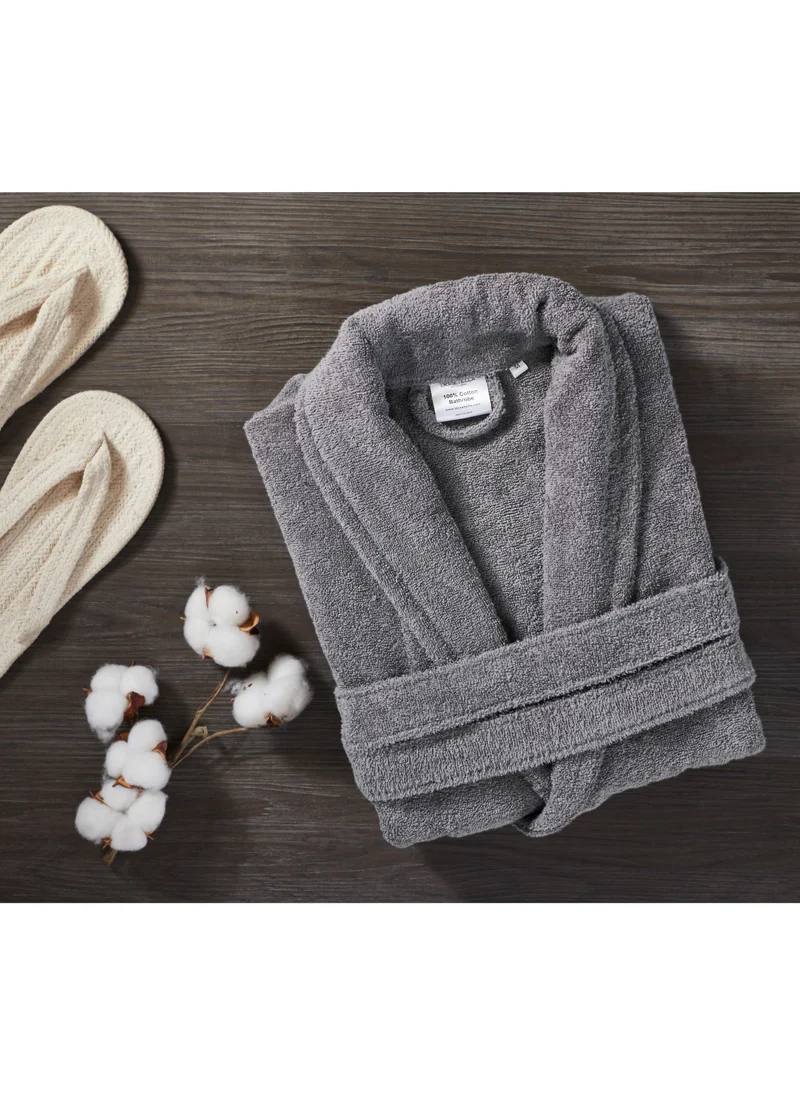 Donetella Unisex 100% Cotton Terry Bathrobe Small & Medium Size, 400 GSM, Luxurious & Absorbent, Ankle-Length with Shawl Collar & Pockets