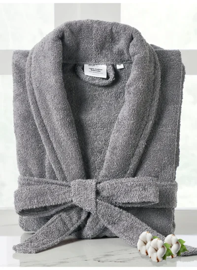 Donetella Unisex 100% Cotton Terry Bathrobe Small & Medium Size, 400 GSM, Luxurious & Absorbent, Ankle-Length with Shawl Collar & Pockets