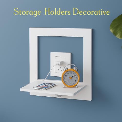 Vendola Decorative Wall Shelves – Floating Shelf for Living Room, Bedroom, Office & Home Décor | Modern Wooden Display Rack for Plants, Books, Trophy and Collectibles (White, Set of 3) (3, Square) - Image 5
