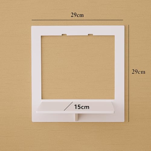 Vendola Decorative Wall Shelves – Floating Shelf for Living Room, Bedroom, Office & Home Décor | Modern Wooden Display Rack for Plants, Books, Trophy and Collectibles (White, Set of 3) (3, Square) - Image 3