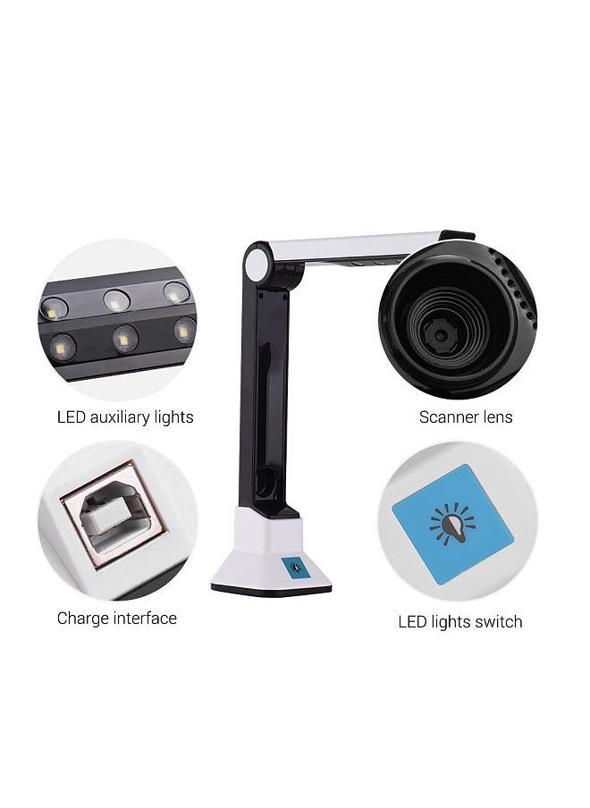 Generic - BK50 Portable 10 Mega-pixel High Definition Scanner Capture Size A4 Document Camera for Card Passport File Documents Recognition Support 7 Languages - Image 1