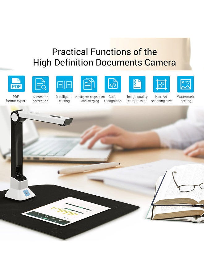 Generic - BK50 Portable 10 Mega-pixel High Definition Scanner Capture Size A4 Document Camera for Card Passport File Documents Recognition Support 7 Languages - Image 1