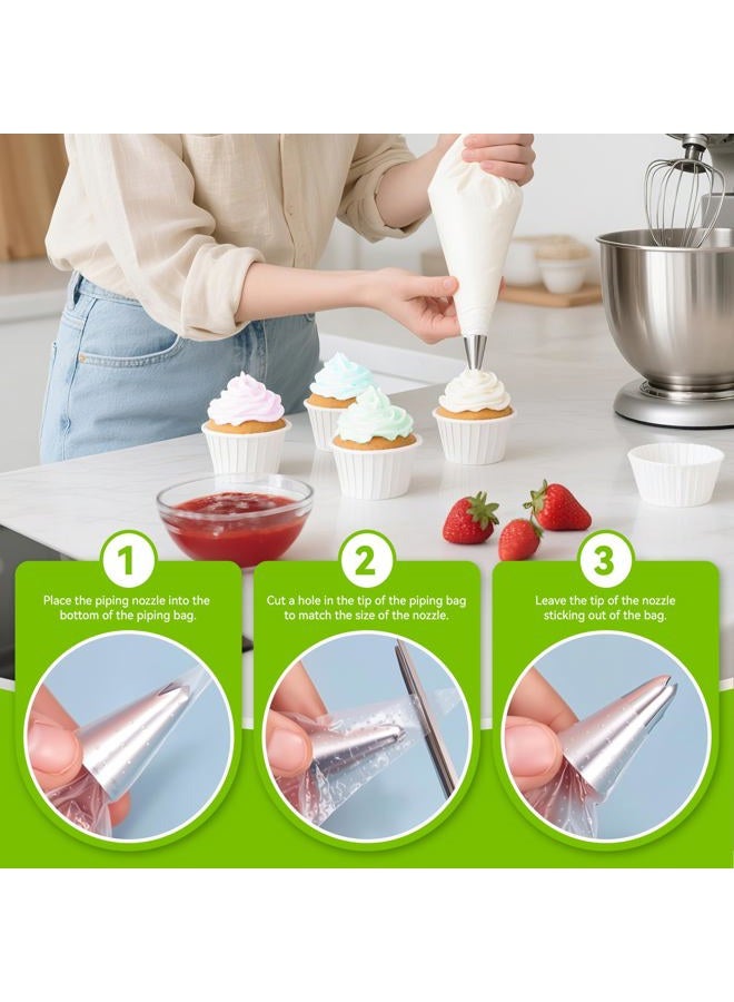 PJERASR 9PCS Large Piping Tips Set, Stainless Steel Cake Decorating Tips, Pastry Cake Decorating Tips Baking Tools for Baking Cupcakes, Cake Decorating - Image 3