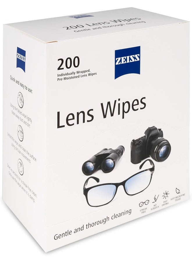 ZEISS Pre-Moistened Lens Cleaning Wipes - 200 Count - Image 2