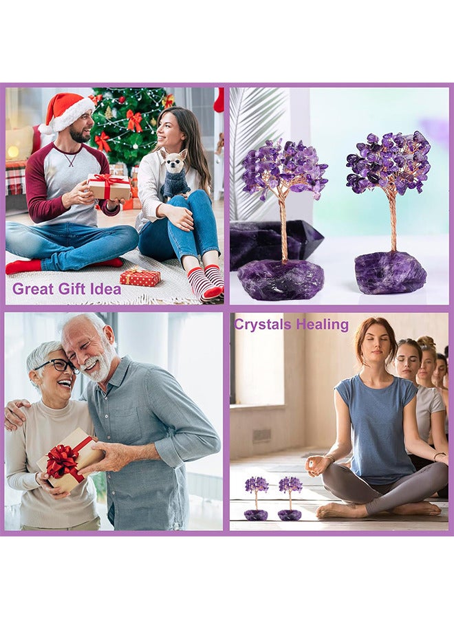 Generic Amethyst Crystal Tree of Life,Money Tree Decorations,Crystals and Healing Stones,Reiki Positive Energy Gemstones Tree,Purple Room Office Desk Feng Shui Tree Decor Meditation Gifts for Women  - Image 3