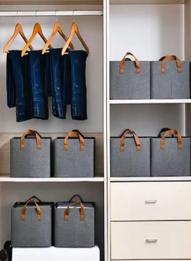 MOBDESK wardrobe organizer for storage cloth organisers box clothes organiser Storage Box with Handles Shelf Basket Clothing organizers Shirts, Jeans, Sweater in cupboard storage organizer(pack of 1) - Image 5