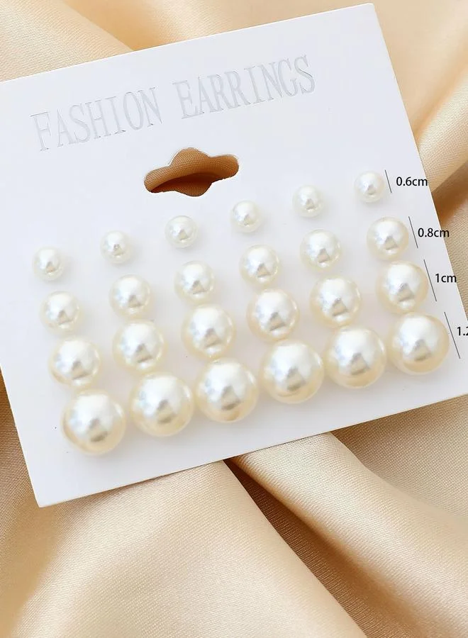 Take Two Take Two Set of 12 - Faux Pearl Earrings