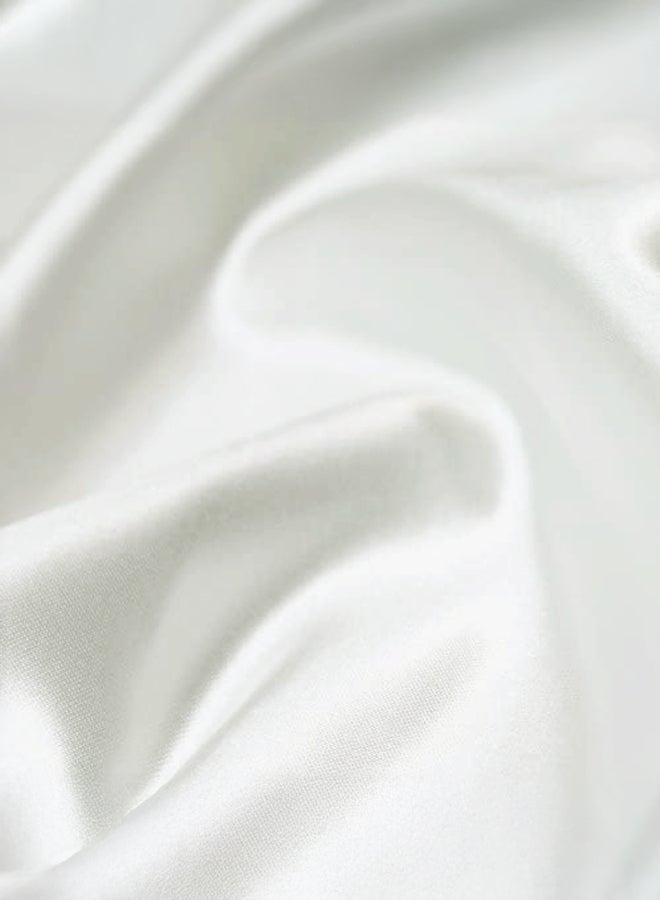 Noon East King Size Fitted Sheet | Soft 400TC Sateen Cotton Material | White Color | 1 Fitted Sheet 180 X 200 Cm With 40 Cm Deep Pocket| Suitable For King Size MattressBundle - Image 2