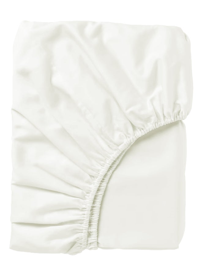 Noon East King Size Fitted Sheet | Soft 400TC Sateen Cotton Material | White Color | 1 Fitted Sheet 180 X 200 Cm With 40 Cm Deep Pocket| Suitable For King Size MattressBundle - Image 5