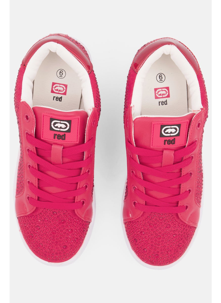Red by Marc Ecko - Women Amelia  Embellished Lace Up Shoes, Red - Image 1