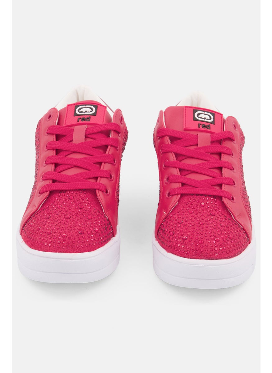 Red by Marc Ecko - Women Amelia  Embellished Lace Up Shoes, Red - Image 1
