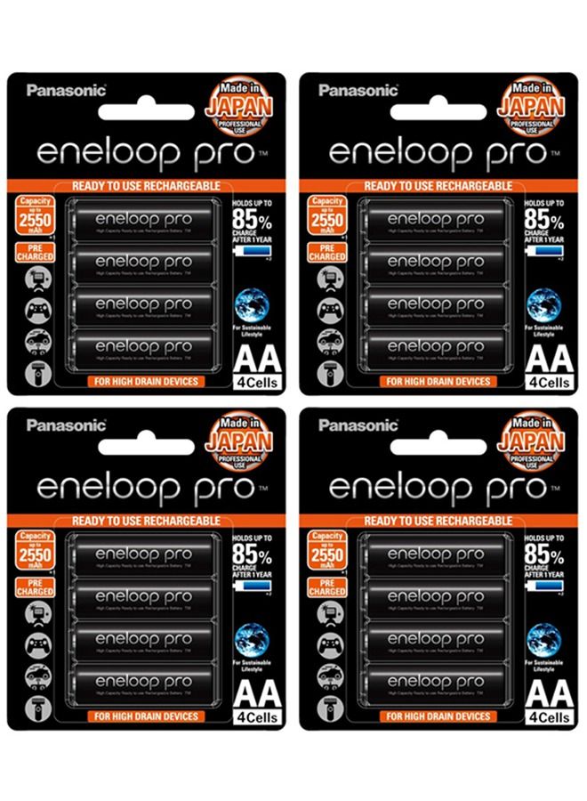 Panasonic Eneloop Pro AA Pre-Charged Rechargeable Batteries, Pack of 16 - Image 1