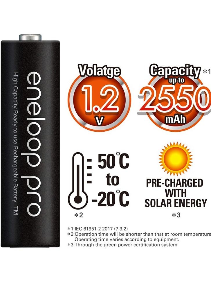 Panasonic Eneloop Pro AA Pre-Charged Rechargeable Batteries, Pack of 16 - Image 3