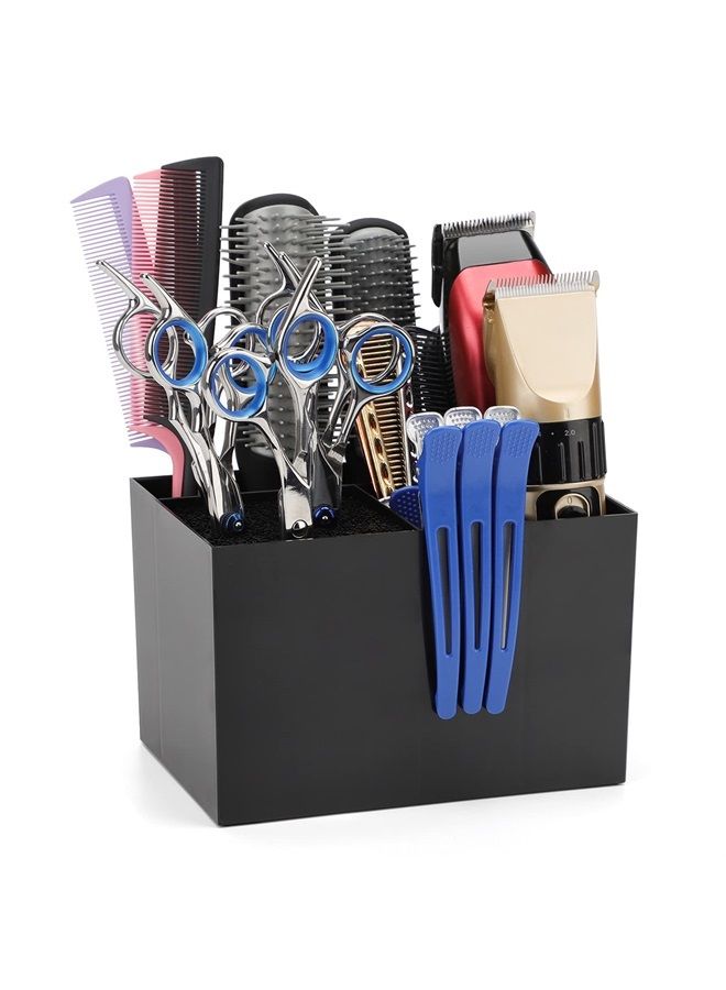 Segbeauty Barber Tools Holder, Professional Salon Hair Cutting Scissors Hair Brush Holder, Barber Supplies Hairdressing Tool Organizer Storage Rack for Hair Clipper Combs Clips Barber Accessories - Image 1