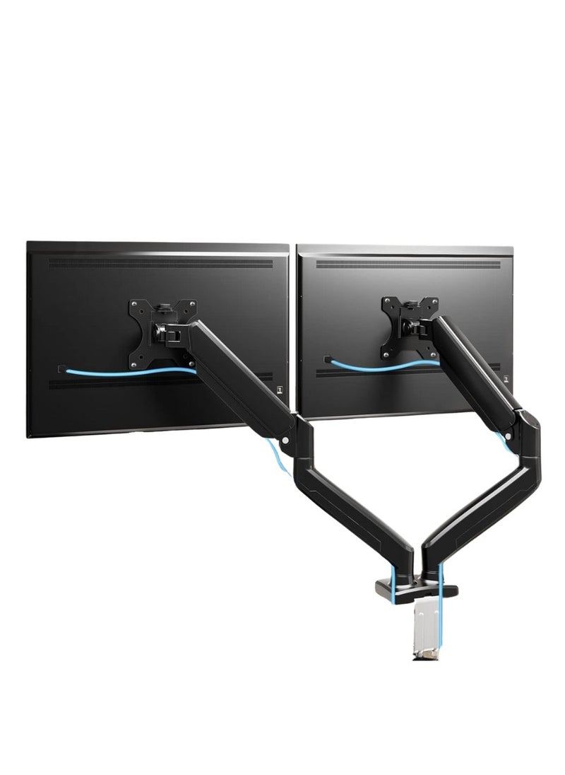 McDou Dual Arm Monitor Stand, Adjustable Gas Spring Dual Monitor Stand, Fits 13-32 Inch Monitors, 360° Swivel Height Adjustable (Black)  - Image 1