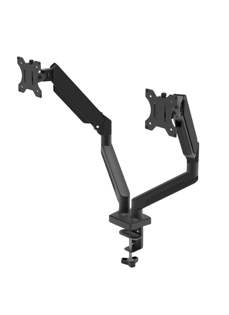 McDou Dual Arm Monitor Stand, Adjustable Gas Spring Dual Monitor Stand, Fits 13-32 Inch Monitors, 360° Swivel Height Adjustable (Black)  - Image 2