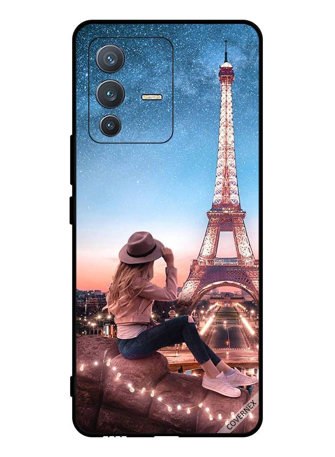 Covernex Protective Case Cover For vivo S12 Pro Hat Girl and Eiffel Tower - Image 1