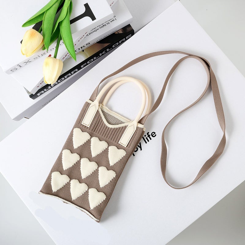 2025 Internet Popular Knitted Bag Flying Woven Bag Tote Bag Korean New Hand Bag Large Capacity Female Student Shopping Bag Factory - Image 4