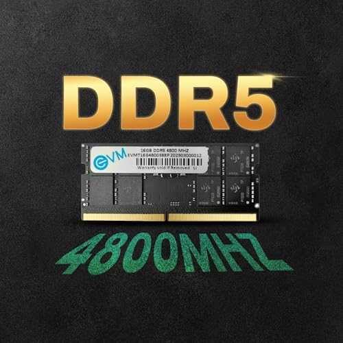 EVM 16GB DDR5 Laptop RAM Memory | 4800MHz | PC5-38400 | SO-DIMM | 262-Pin | CL19 | 1.1V Low Voltage | High Speed Performance | 10 Year Warranty (EVMT16G4800S88P) - Image 2