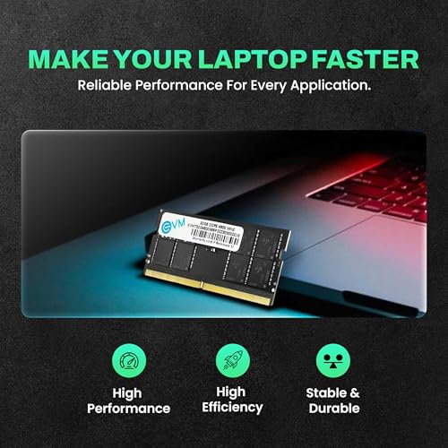 EVM 16GB DDR5 Laptop RAM Memory | 4800MHz | PC5-38400 | SO-DIMM | 262-Pin | CL19 | 1.1V Low Voltage | High Speed Performance | 10 Year Warranty (EVMT16G4800S88P) - Image 5