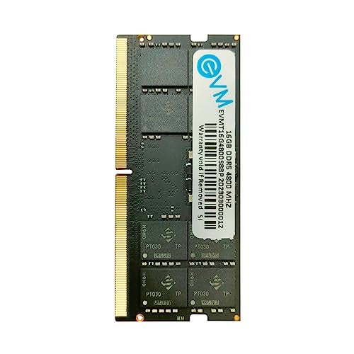 EVM 16GB DDR5 Laptop RAM Memory | 4800MHz | PC5-38400 | SO-DIMM | 262-Pin | CL19 | 1.1V Low Voltage | High Speed Performance | 10 Year Warranty (EVMT16G4800S88P) - Image 1
