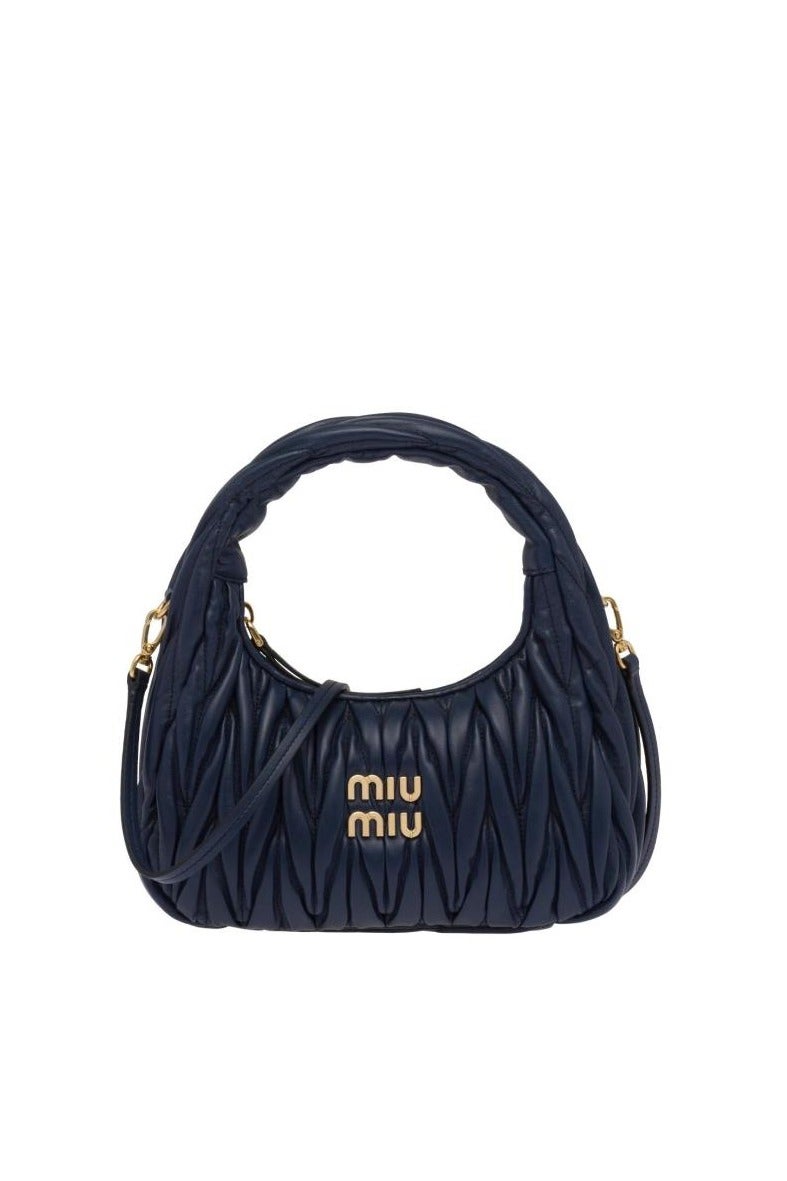 Miu Miu MIU Wander nappa leather hobo Shoulder Bag With Crossbody Strap Zip Closure  - Image 1