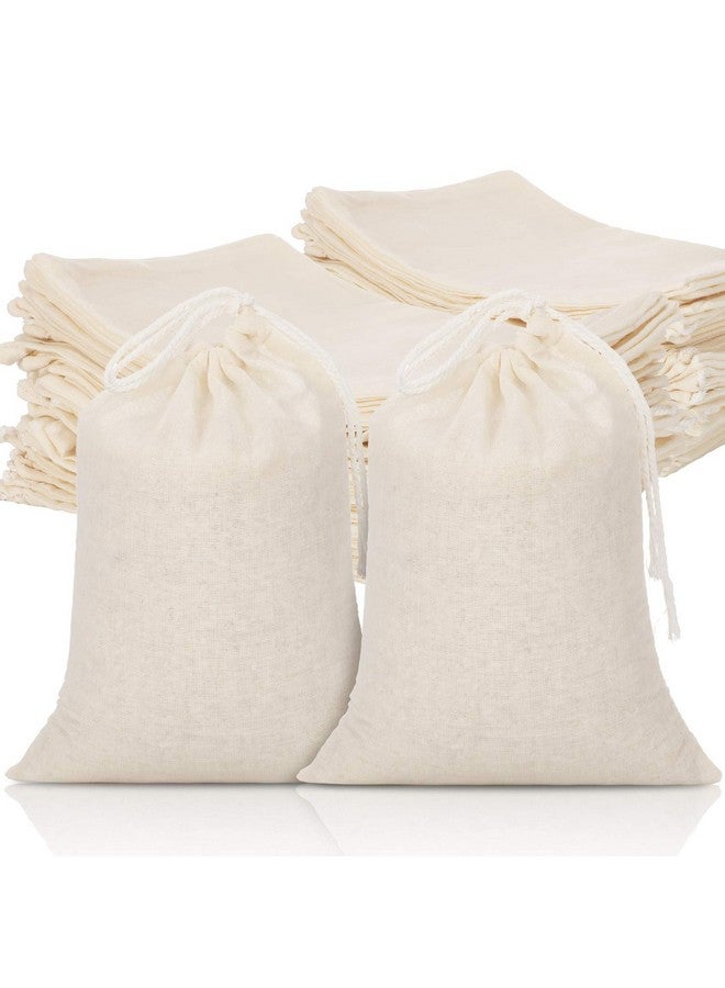Tatuo 50 Pcs 6 x 8 Inches Muslin Bags Cotton Drawstring Bags Canvas Linen Bag Sachet Bag Reusable Empty Gift Pouch for Party Home Supplies - Image 1