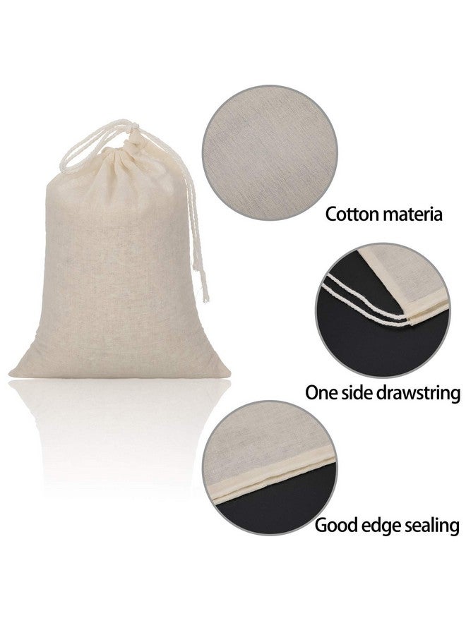 Tatuo 50 Pcs 6 x 8 Inches Muslin Bags Cotton Drawstring Bags Canvas Linen Bag Sachet Bag Reusable Empty Gift Pouch for Party Home Supplies - Image 3