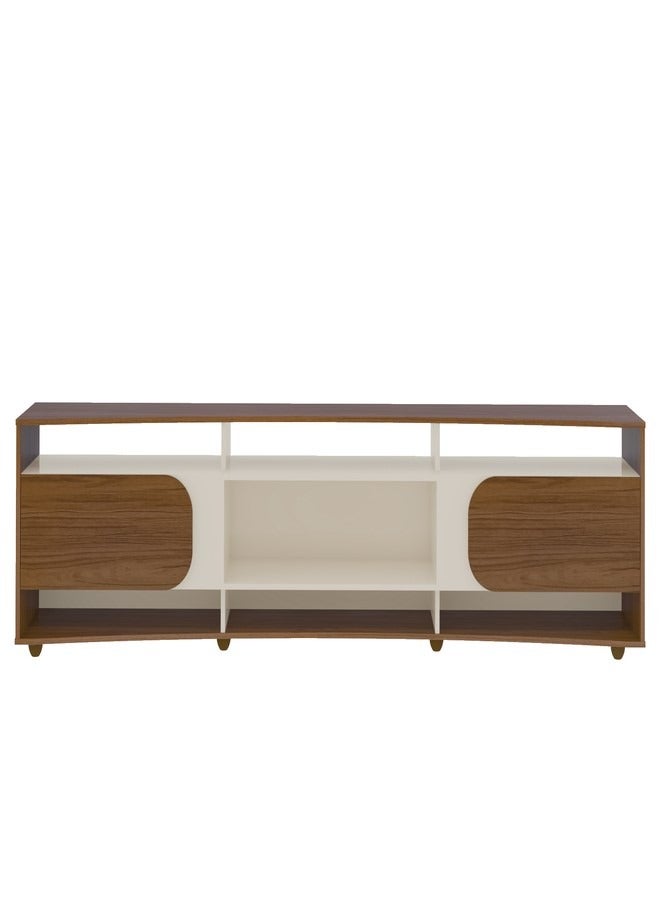 Pilati Tv Table 85"/90" with shelve cedar/off white color 220x61.5x44cm  - Image 2