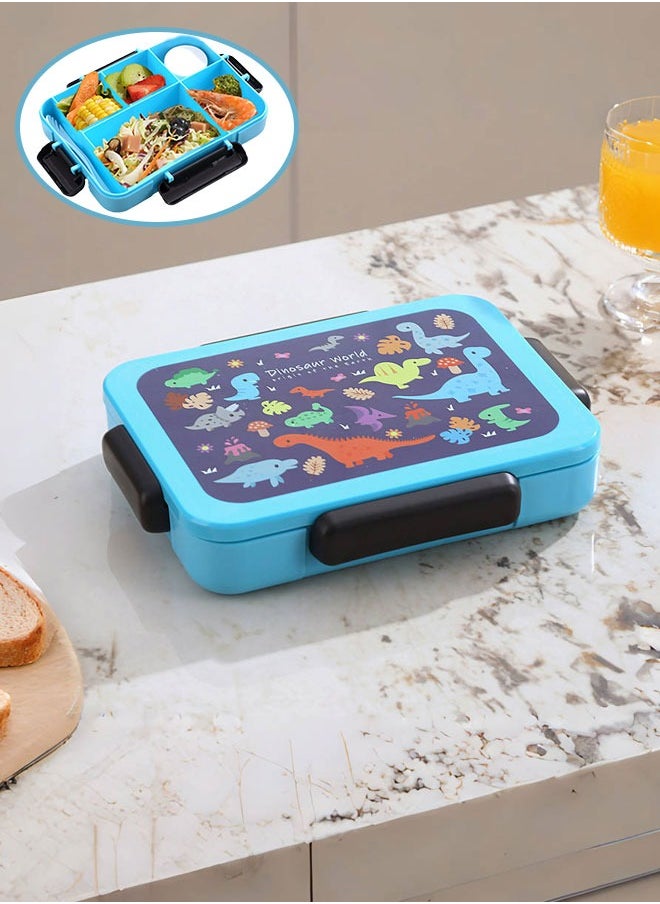 Super ZYouth Bento Lunch Box for Kids School, Children's Lunch Box with 5 Compartments, Leak-proof Lunch Box with Tablewares for Girls and Boys, Snack Box, Perfect for School, Nursery & Trips, 1200ml  - Image 1