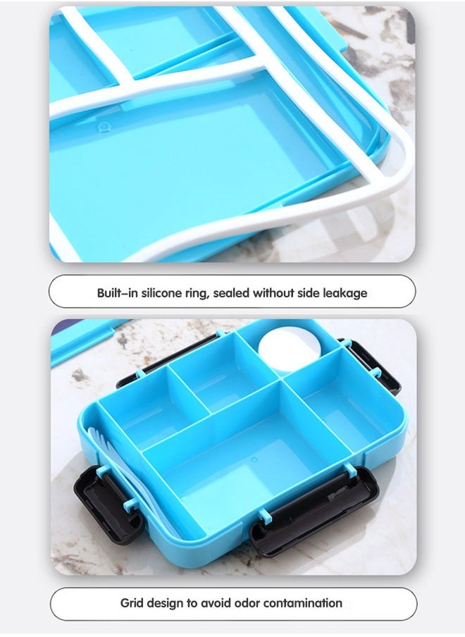 Super ZYouth Bento Lunch Box for Kids School, Children's Lunch Box with 5 Compartments, Leak-proof Lunch Box with Tablewares for Girls and Boys, Snack Box, Perfect for School, Nursery & Trips, 1200ml  - Image 5