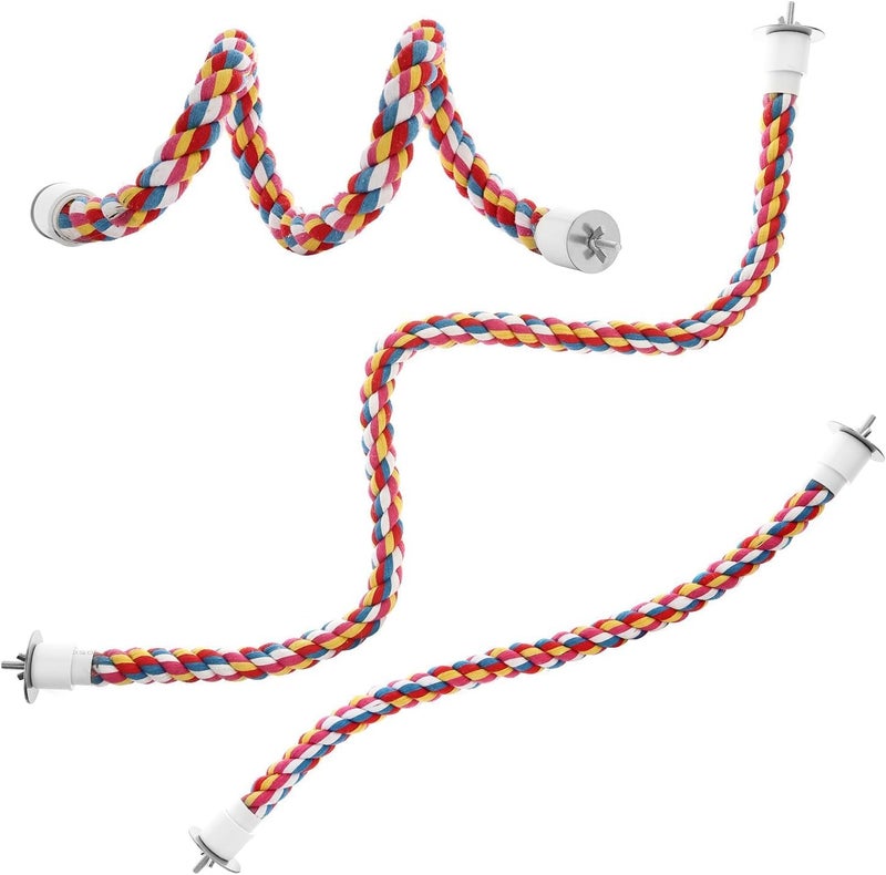 Jusney Bird Rope Perches,Parrot Toys 33 inches Rope Bungee Bird Toy (33 inches)[1 Pack] - Image 5
