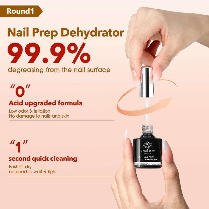 modelones 9 in One Gel Nail Glue Prep Dehydrator for Acrylic Nails Tips/Bloom Gel/Adhesive Bond, Long Lasting Curing Needed - Image 5
