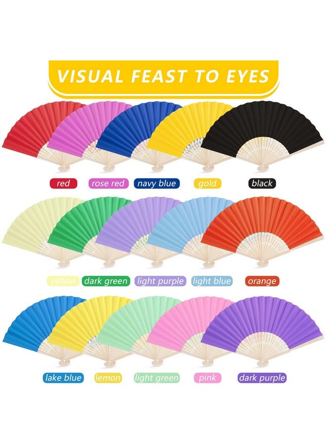 DomeStar DomeStar Foldable Bamboo Fans,15PCS Eastern Style Handheld Fan Bamboo Fans Chinese Fan for DIY Decoration Wedding Dancing Party Favors  - Image 3