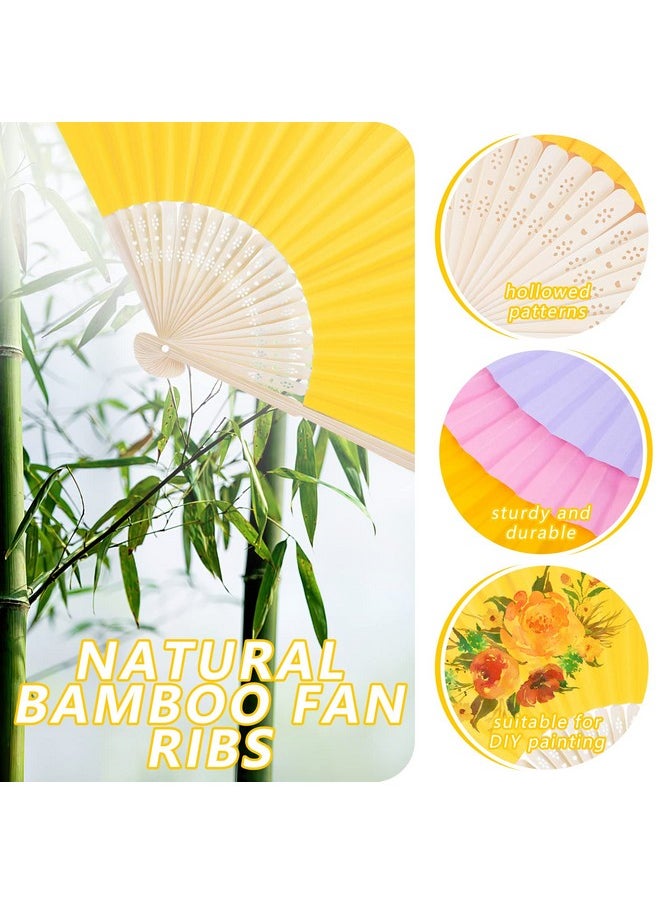 DomeStar DomeStar Foldable Bamboo Fans,15PCS Eastern Style Handheld Fan Bamboo Fans Chinese Fan for DIY Decoration Wedding Dancing Party Favors  - Image 4