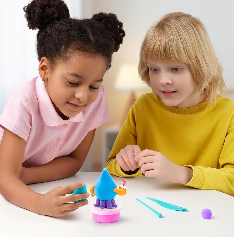 HEY CLAY -DIY Beasts: Worm, Ginger, Drop Plastic Creative Modelling Air-Dry Clay For Kids 6 Cans - Image 5