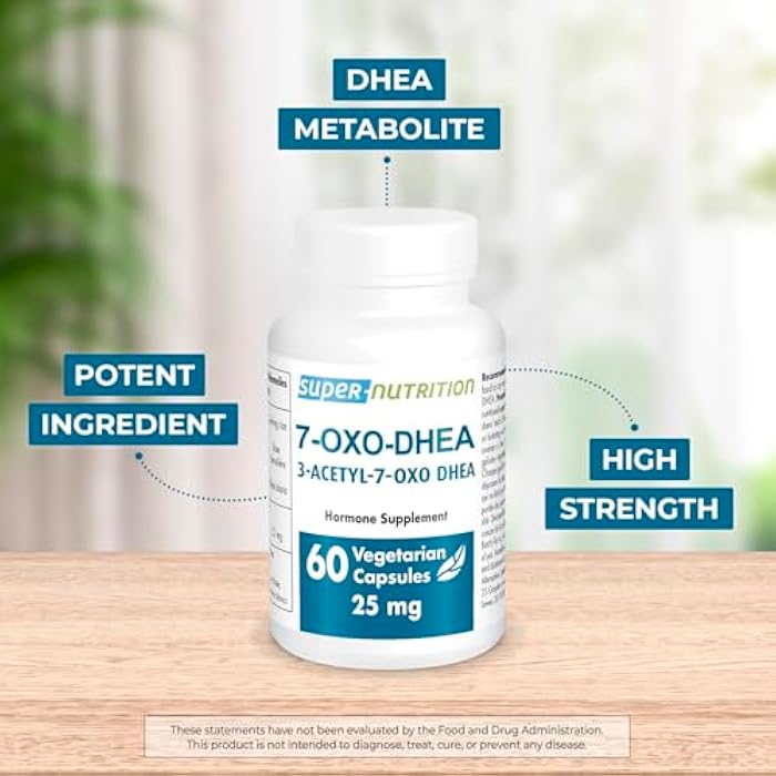 Supersmart 7-OXO DHEA 25mg - Advanced DHEA Metabolite Supplement | Non-GMO & Gluten Free - 60 Vegetarian Capsules - Image 2