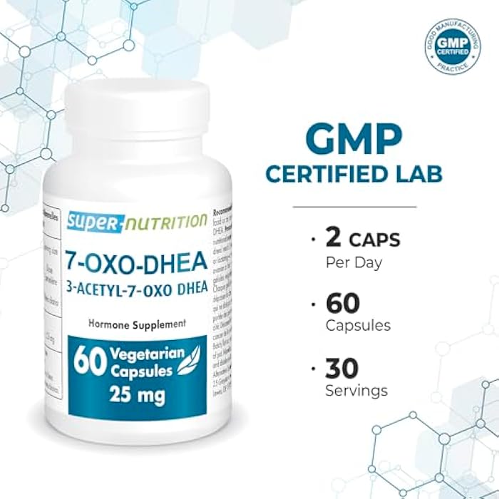 Supersmart 7-OXO DHEA 25mg - Advanced DHEA Metabolite Supplement | Non-GMO & Gluten Free - 60 Vegetarian Capsules - Image 4