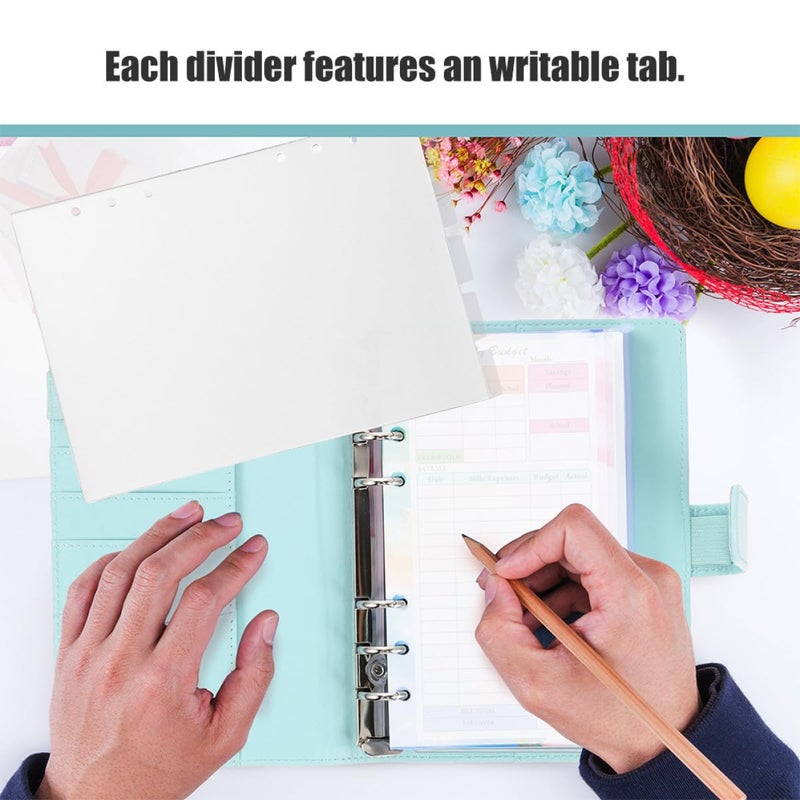 A5 Frosted Binder Dividers 6 Hole with Tabs Set of 3 Removable Index Pages for Planner Office Organization - Image 4