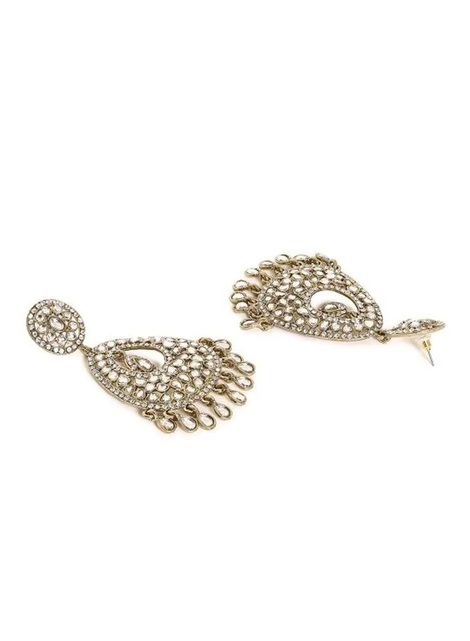 Priyaasi Brass Women Brass Earrings with pattern and secured with Post and Back closure and styled in ideal for Ethnic moments — perfect for fashion-forward occasions.