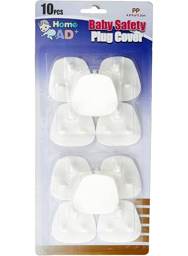 Home Pro Home Pro Home Ad+ Baby Safety Plug Cover 10-Pieces, White  - Image 3