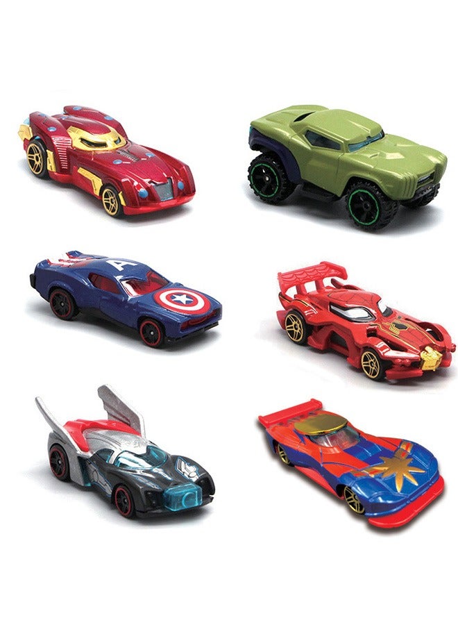 ZVEV 6-Pack Marvel Avengers Series Alloy Toy Car, Superhero Concept Car Model, Simulation Model Car Racing Car Toys for Children Gift Collectible - Image 1