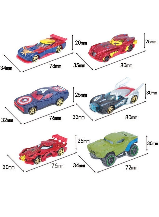 ZVEV 6-Pack Marvel Avengers Series Alloy Toy Car, Superhero Concept Car Model, Simulation Model Car Racing Car Toys for Children Gift Collectible - Image 2