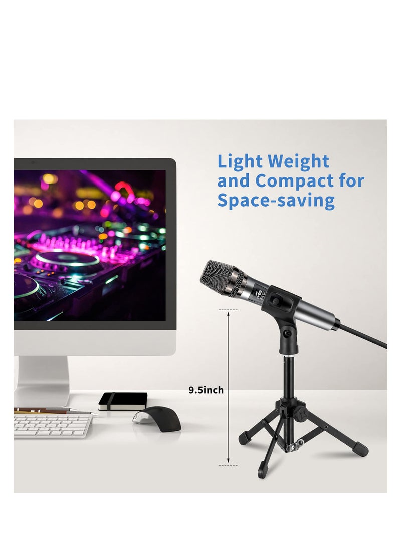Excefore Adjustable Microphone Stand, Portable Tripod with Mic Clip Holder, Suitable for Dynamic Microphone Like Shure SM58 PGA48 Samson Q2U Blue Yeti - Image 3