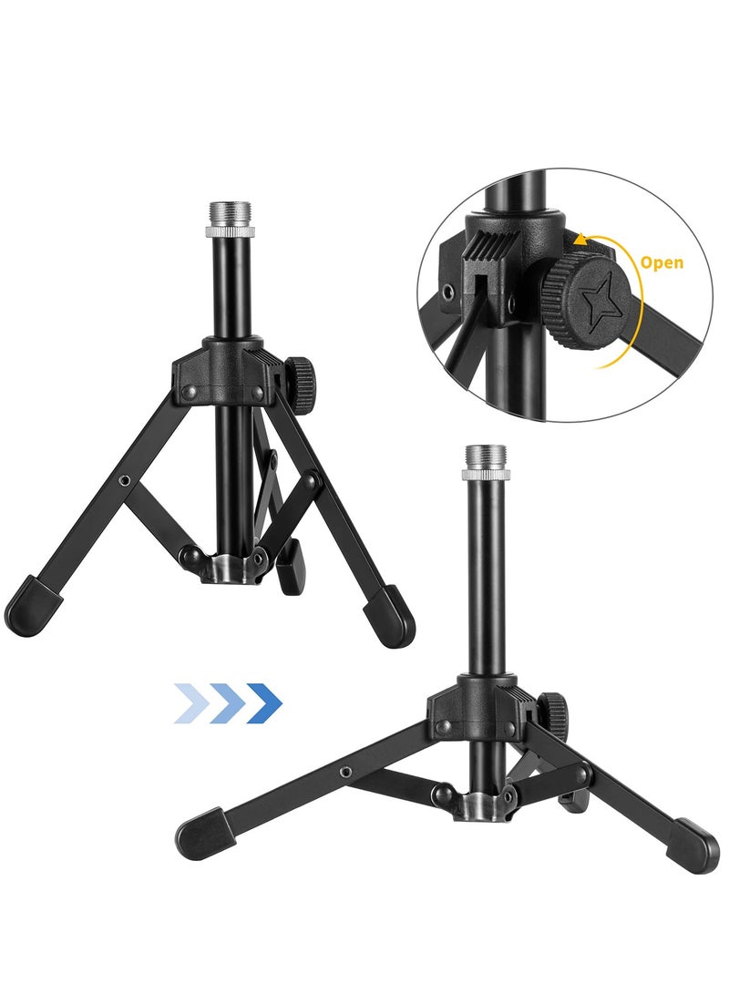 Excefore Adjustable Microphone Stand, Portable Tripod with Mic Clip Holder, Suitable for Dynamic Microphone Like Shure SM58 PGA48 Samson Q2U Blue Yeti - Image 2