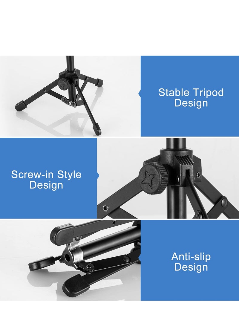 Excefore Adjustable Microphone Stand, Portable Tripod with Mic Clip Holder, Suitable for Dynamic Microphone Like Shure SM58 PGA48 Samson Q2U Blue Yeti - Image 4