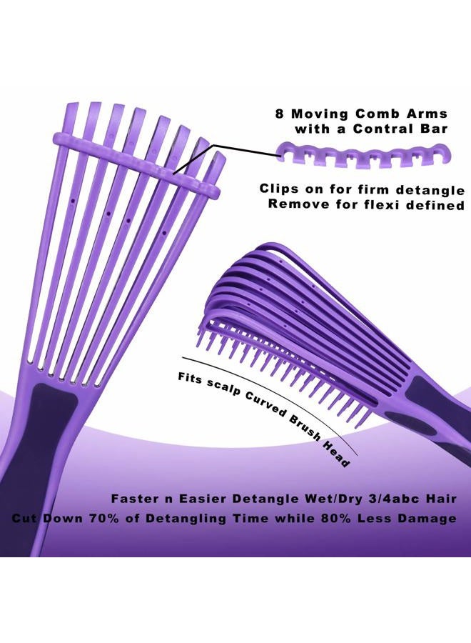 BESTOOL Detangling Brush for Natural Hair, Detangler for 3/4abc Curly, Coily, Kinky Hair, Detangle Wet/Dry Easily with No Pain (Purple) - Image 2